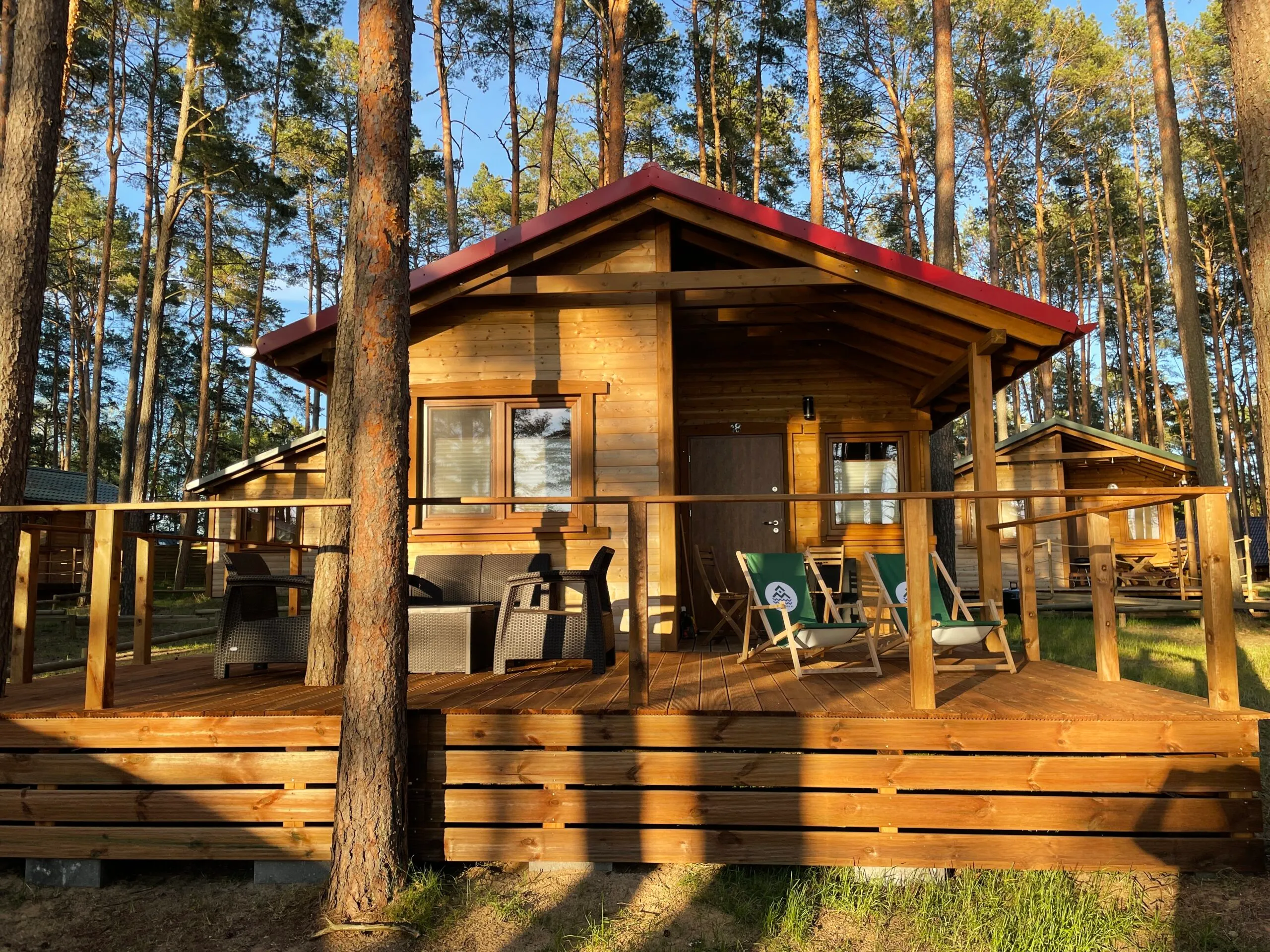 Domek Forest z tarasem wśród sosen